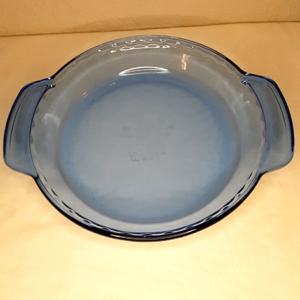 Vintage Anchor Ovenware Colbolt Blue Deep Dish Pie Plate